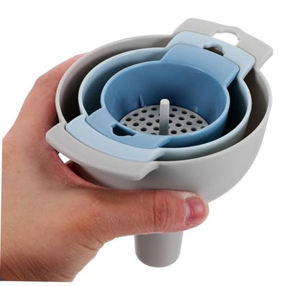 Multi-Function Funnel Set Large Mouth Kitchen Oil and Liquid Dispenser Plastic Filter for Canning and Cooking Convenient for Home Use