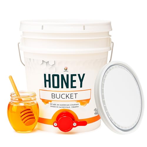 SunVara Honey Bucket 5 Gallon Bucket with Spigot Extractor Equipment Food-Grade PP 20L Capacity