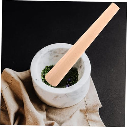 Cabilock Beech Wood Garlic Pestle Stick Handheld Kitchen Mortar Pounder for Garlic and Wooden Masher for Crushing Spices and Sauerkraut