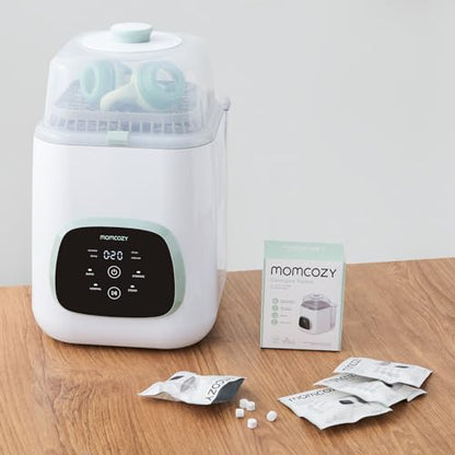 Momcozy KleanPal Pro 120 Tablets & 7-in-1 Silicone Bottle Brush Cleaning Kit