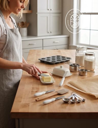 Stainless Steel Butter Knife Spreader with Handle for Kitchen,4 Pack,White | Cheese Knives Set with Porcelain Handle,Dishwasher Safe, for Soft & Hard Cheese, Jam, Cold Butter - style: 4Pack