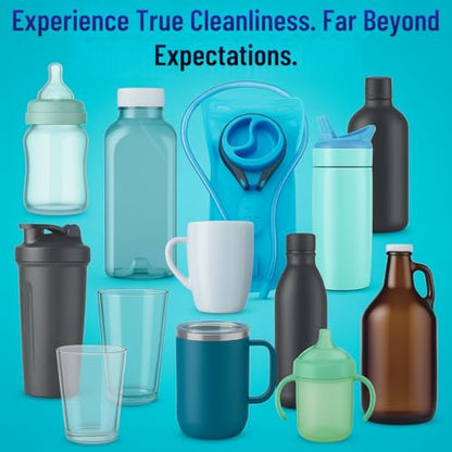 EmberIce Bottle Cleaning Tablets 36 Count | No Scrubbing, Biodegradable | Deep Cleans Bottles, Tumblers, Straws & Lids | Stainless Steel, Plastic & Silicone Safe | Fast Dissolve