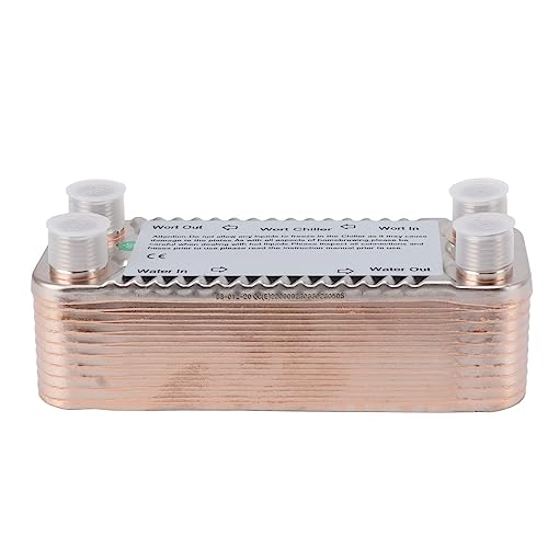 GLOGLOW Stainless Steel Homebrew Wort Chiller Plate Heat Exchanger Countercurrent Design for Efficient Beer Cooling Compact Easy to Operate