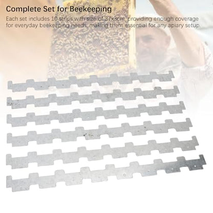 HERCHR Beehive Frame Strips, Pack of 10 Metal Beehive Frame Strips Spacers Beekeeper Beekeeping Tool Equipment Bee Hive Box Spacing Tool Replacement for Beekeepers