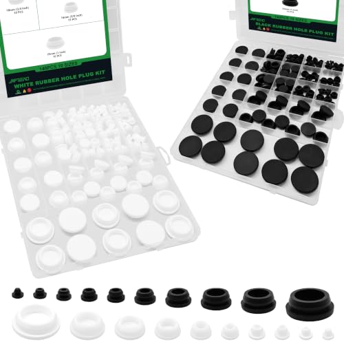 280PCS Black & White Silicone Rubber Plugs for Round Holes Kit | Black & White Snap Locking Silicone Plugs (4/25" 1/5" 1/4" 7/25" 5/16" 3/8" 1/2" 5/8" 3/4" 1") for Kitchens Furniture Pipes - color: 280pcs Black & White Rubber Plugs Kit