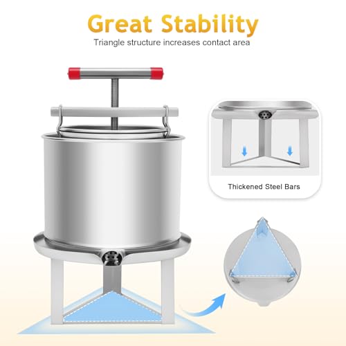 Bee Honey Press Machine, Manual Grape Fruit Juice Press Extractor, Honey Extractor Manual, Extractor Beeswax Presser, Fruit Juice Press extractor Wine Making Equipment for Self in Home