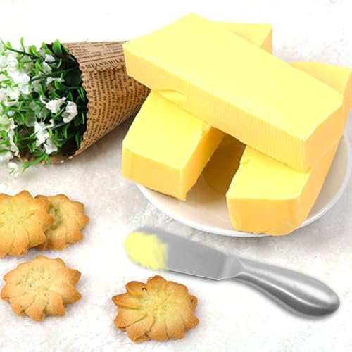 Linwnil Spreader Knife Set,4-Piece Cheese and Butter Spreader Knives,Mini Serving Tongs,Stainless Steel Multipurpose Butter Knives - color: Silver