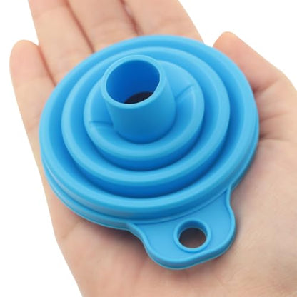DZS ELEC 10PCS Kitchen Funnel Set 2.95x2.68 Inches Collapsible Rubber Funnels for Liquids Powders Granular Food Ingredients Small Tool Accessories for Transferring Materials of Various Forms