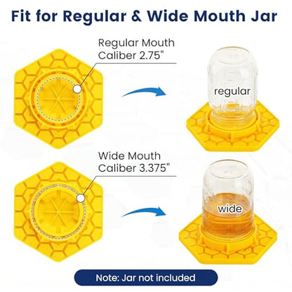 2 Pack Bee Watering Station for Garden, Orange Bee Feeder and Waterer Compatible with Regular & Wide Mouth Canning Jars(Jar Not Included), Small-Hole Honeycomb Tray Honey Bee Feeder for Outside