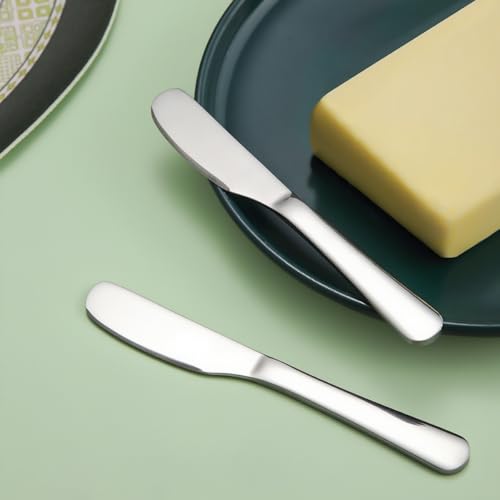 HOMQUEN Stainless Steel Butter Knife, Butter Spreader, Butter Knives, Butter Spreader Knife for Kitchen Restaurant Party, Kitchen Gadgets, Set of 6