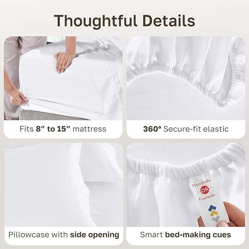 California Design Den 2-Pack Twin Sheet Sets - Luxury 600 Thread Count Sateen, 100% Cotton Sheets, Deep Pockets, Soft, Crisp and Durable Bedding - White - color: 01 - Bright White, size: Twin (Pack of 2)