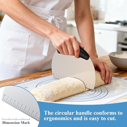 Biscuit Cutter Set, Blue Silicone Baking Mats，Stainless Steel Pastry Blender, Dough Cutter,Pastry Cutter, Baking Tools and Accessories Kit (4 Set Blue) - size: 4 set blue