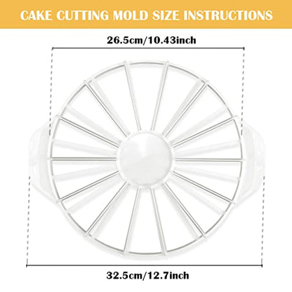 Cake Portion Cutter, Cake Divider Cheesecake Slicer for Even Slices Double-Sided 14 or 16 Slices, White