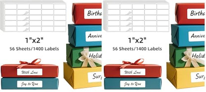Homrelaxy 1400 Pcs 1"x2" Permanent Labels, Blank Labels Total, Non-Printable, Strong Adhesive, All-Purpose Handwriting Labels for Organizing, Files, Boxes (Pack of 2) - size: 1"x2" (Pack of 2)