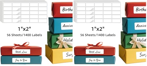 Homrelaxy 1400 Pcs 1"x2" Permanent Labels, Blank Labels Total, Non-Printable, Strong Adhesive, All-Purpose Handwriting Labels for Organizing, Files, Boxes (Pack of 2) - size: 1"x2" (Pack of 2)