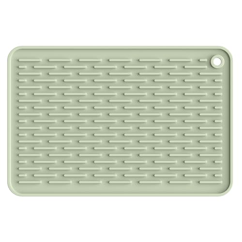 ME.FAN Silicone Dish Drying Mat for Kitchen Counter, Dish Drying Pad for Sink, Refrigerator or Drawer, Countertop Protection Pad S - 12'' x 8'' - Desert Sage - size: 8" x 12"