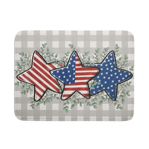 Patriotic Dish Drying Mat for Kitchen Counter Cute Stars 4th of July Holiday Absorbent Reversible Microfiber Kitchen Countertop Protector Dishes Pad Large 18x24 inch - size: 18" x 18"