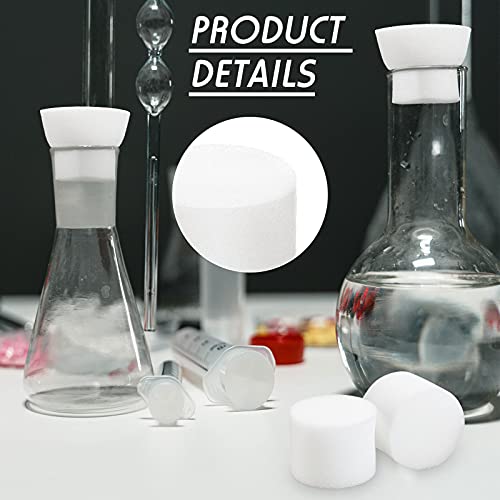 20 Pieces Foam Stopper Plastic Foam Plug 50mm Openings for Tubes and Flasks, Beer Making, Yeast Starter