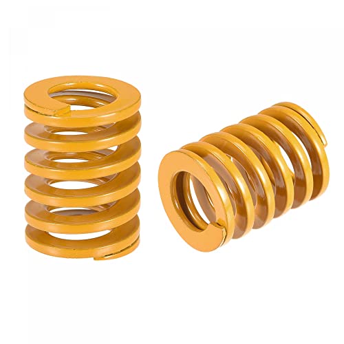 uxcell 3D Printer Die Spring, 20mm OD 25mm Long 2pcs Spiral Stamping Light Load Compression Mould Die Springs for 3D Printer Electric Part, Yellow