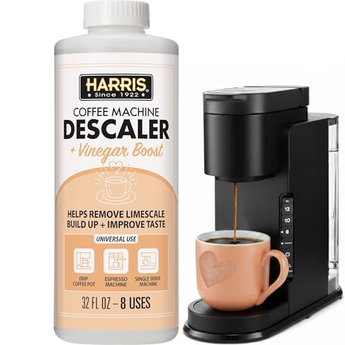 HARRIS Coffee Machine Cleaner Descaler Descaling Solution - 32 Fl. Oz. (8 Uses) Compatible with Keurig,Nespresso,Breville,Delonghi, Jura Ninja - Espresso Coffee Maker Cleaner, Limescale Remover - size: 32 Fl Oz (Pack of 1)