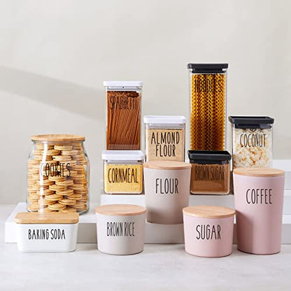 Talented Kitchen Kitchen Adhesive Labels - Waterproof Labels for Storage Bins - Pantry & Jar Stickers for Spices - Pack of 136, 2 x 3 in, Black Text on Clear Vinyl - color: Black Text on Clear Background