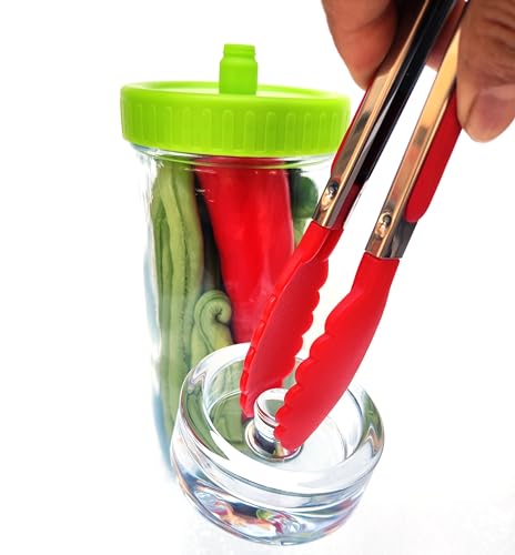 Mason Jar Fermentation kit for Wide mouth Mason Jar with 4 Glass Weight and 4 Fermenter Caps -Jars Not Included(Without pounder) - size: Without Pounder