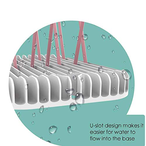 Baby Bottle Drying Rack Dryer Space Saving Travel Holder for Pump Cup Plastic Accessories(Black White) - color: Black