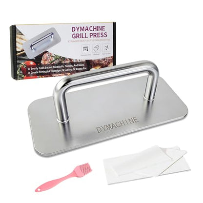 Stainless Steel Burger Press,9 Inch Smash Burger Press,2.5mm Non-Stick Smooth Smasher,Square Grill Weight Press, Griddle Press Kitchen Stuff,For Cooking Beef Bacon Steak - size: 9'*4.3' Square