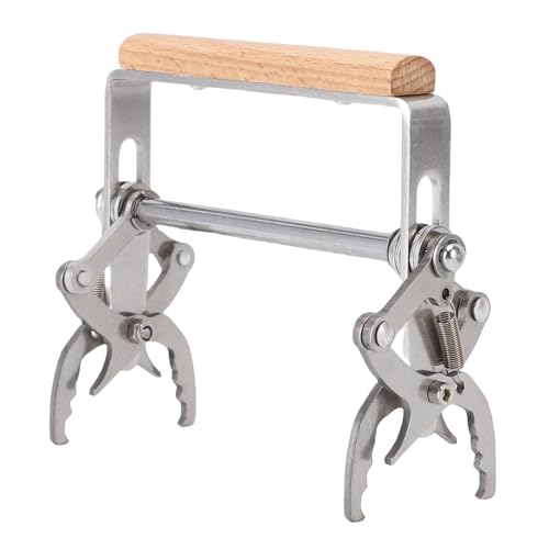 Bee Frame Lifter, Durable Stainless Steel Frame Gripper for Inspection Beekeeping Ergonomic Beech Wood Handle Secure Grip Portable 14 x 12 cm 1 Pack
