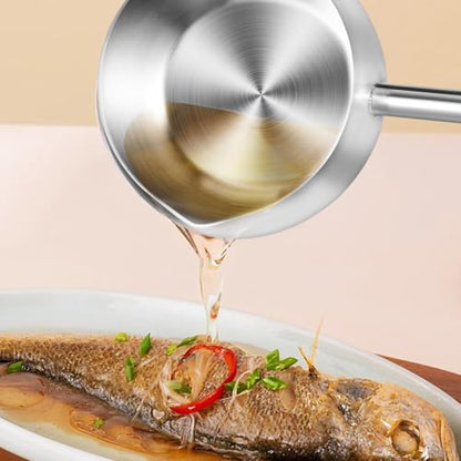 IMIKEYA Ladle with Pour Spout: Stainless Steel Long Handle Soup Ladle 280ml Oil Spoon for Kitchen Gadget Cooking Serving, Silver - color: Silver