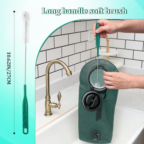 Patelai 8 in 1 Hydration Bladder Cleaning Kit Includes 3 Different Brushes and Drying Collapsible Bladder Frame, Water Reservoir Backpack Cleaning Kit - color: Green