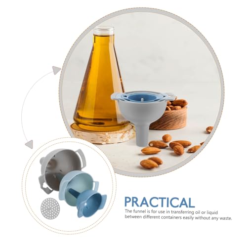 Multi-Function Funnel Set Large Mouth Kitchen Oil and Liquid Dispenser Plastic Filter for Canning and Cooking Convenient for Home Use