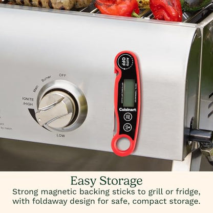 Cuisinart LCD Digital Instant Read Thermometer, Water Resistant Meat Thermometer for Home & Grill, Digital Grill Thermometer with Calibration & Backlight, Home Gadget, BBQ, Smoker, Oil Fry & Candy