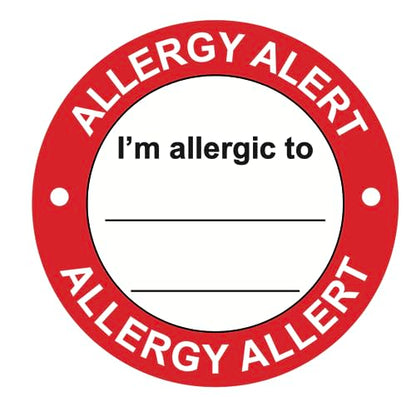 Red Allergen Warning Label 300PCS Adhesive Allergy Alert Stickers