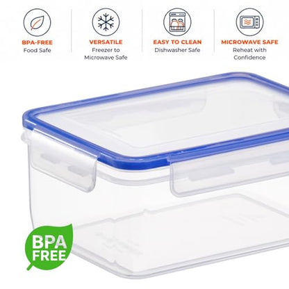 Tribello 68 oz Airtight Food Storage Containers with SnapTight Lids – Clear, Stackable, BPA-Free Meal Prep Containers for Kitchen, Freezer & Pantry – 3-Pack - size: 68 OZ - 3 Pack