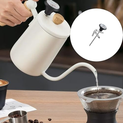 Instant Read Coffee Thermometer with 1.5-Inch Dial & 5.3-Inch Probe, Ideal for Coffee Drinks and Chocolate Milk Foam, Precision Temperature Measuring Tool