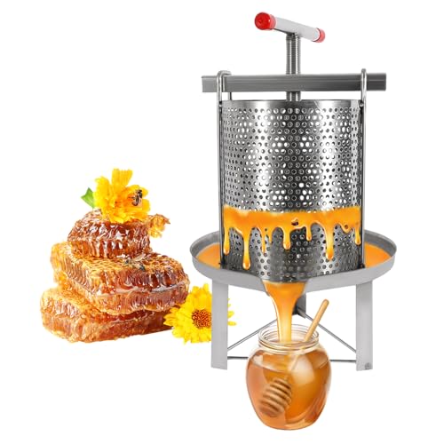 Honey Press Extractor Beekeeping Stainless Steel Manual Honey Press Machine Tool,Sturdy and Durable Manual Honey Presser Good Filtering Effect