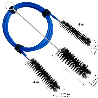 Thickened CPAP Hose Cleaner Brush Kit – Anti-Bending Dual-Ended Long Brush with Protective Sleeve, Mask Brush, Drip-Dry Hook, Fits 15-22mm Tubes, Complete CPAP Cleaning Supplies - color: Black