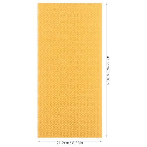 KICHOUSE 4pcs Beeswax Honeycomb Sheets - Beekeeping Wax Coated Sheets for Frames Beehive, Waxed Plastic Foundation Pieces, Furniture Care Supplies, 16.7x8.4in, Yellow - color: Yellow