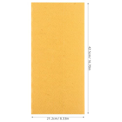 KICHOUSE 4pcs Beeswax Honeycomb Sheets - Beekeeping Wax Coated Sheets for Frames Beehive, Waxed Plastic Foundation Pieces, Furniture Care Supplies, 16.7x8.4in, Yellow - color: Yellow