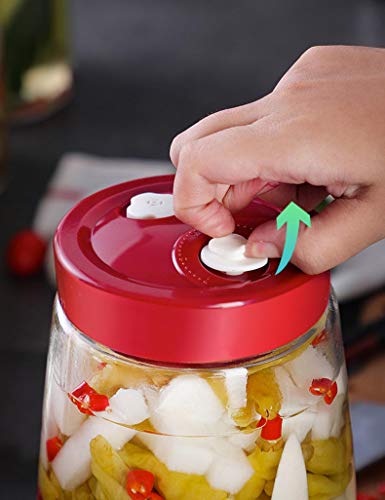 Tvoip Modern Fermenting Seal Storage Jar Transparent Glass Jars with Lid Kit/Honey Jam Fruit Cans Pickle Side Dish Tanks Tea Bottle Accessories (74OZ(2200ML)) - color: 74OZ(2200ML)