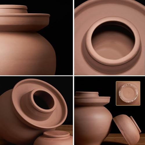 Ceramic Pickle Jar with Lid,Traditional Large Fermenting Jar, Sealing Pickle Jar Chinese Fermenting Crock with Water Seal Airlock Lid for Pickling Kimchi Sauerkraut(Size:8kg capacity) - size: 8kg capacity