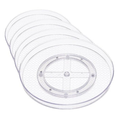 Amazon Basics Clear Lazy Susan Turntable Organizer for Organization, 12-Inch (Pack of 8) - size: 12" Diameter, 2 Tier, 8-Pack