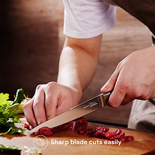 OAKSWARE 5.5 Inch Kitchen Utility Knife, German High Carbon Stainless Steel | Razor Sharp Full Tang Forged Meat Trimming & Sandwich Knife, Prep Knife & Small Chef Knife for Fruits, Cheese, Veggies, Herbs