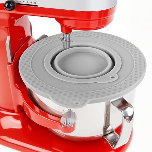 Silicone Mixer Bowl Cover Compatible with KitchenAid 6 Quart Bowl-Lift Stand Mixer, Mixer Bowl Lid to Prevent Spilling of Ingredients - color: Fit for 6qt - Grey
