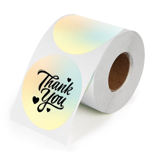 Yellow Gradient Thermal Labels Vinyl 3 Inch Self-Adhesive Dot Stickers Roll Waterproof Printable Round Decals Name Tag for QR Code DIY Office Address 500 PCS - color: Gradient Yellow