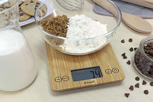 Escali Arti Digital Food Scale, Multi-Functional Kitchen Appliance, Precise Weight Measuring and Portion Control, Baking and Cooking Made Simple, Tempered Glass, Bamboo - color: Bamboo