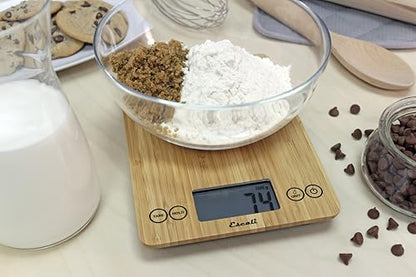 Escali Arti Digital Food Scale, Multi-Functional Kitchen Appliance, Precise Weight Measuring and Portion Control, Baking and Cooking Made Simple, Tempered Glass, Bamboo - color: Bamboo