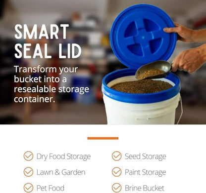 Smart Seal 5 Gallon Screw-On Bucket Lid (Purple, 1 Pack) - color: Purple