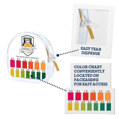 Fermentaholics Kombucha & Fermentation pH Test Strips – Instant Read pH Strips Dispenser for Brewing & Fermentation, pH Range 0–6 (pH Roll Dispenser) - size: pH Test Roll